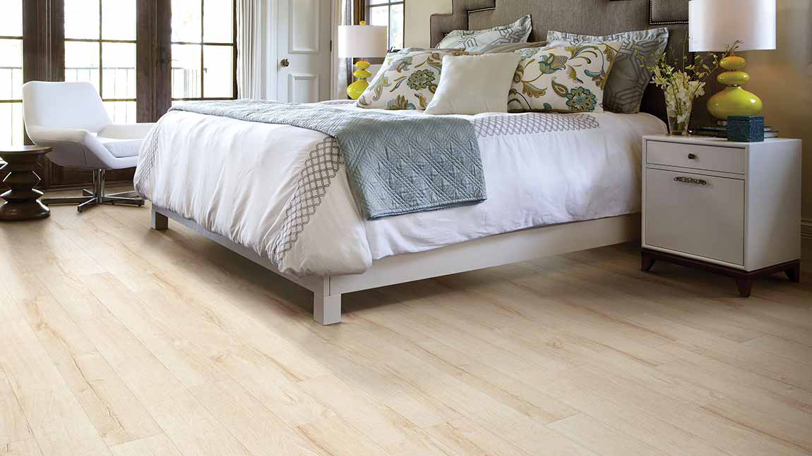 Laminate wood flooring in bedroom